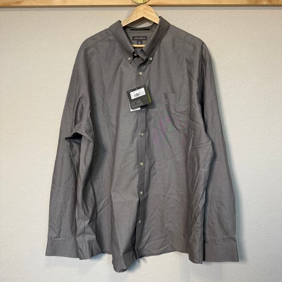Men's Eddie Bauer Gray Classic Oxford‎ Button Down Size XXL NEW - Picture 10 of 10